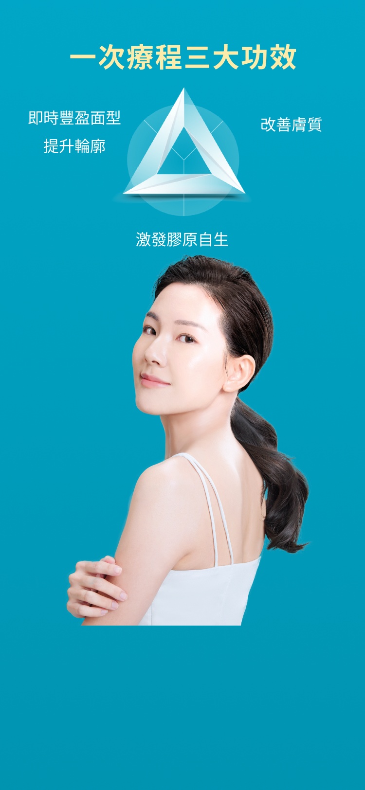 擁有多重功效的膠原針- RADIESSE®，能有助豐盈臉型，優化輪廓，撫平皺紋，激活膠原再生